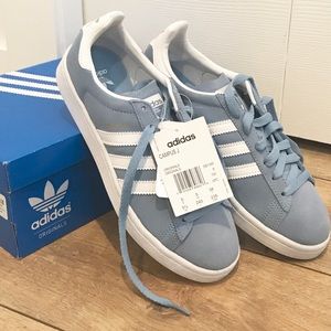 Adidas Campus Ash Blue Suede Shoes F 6.5 Kids 5.5